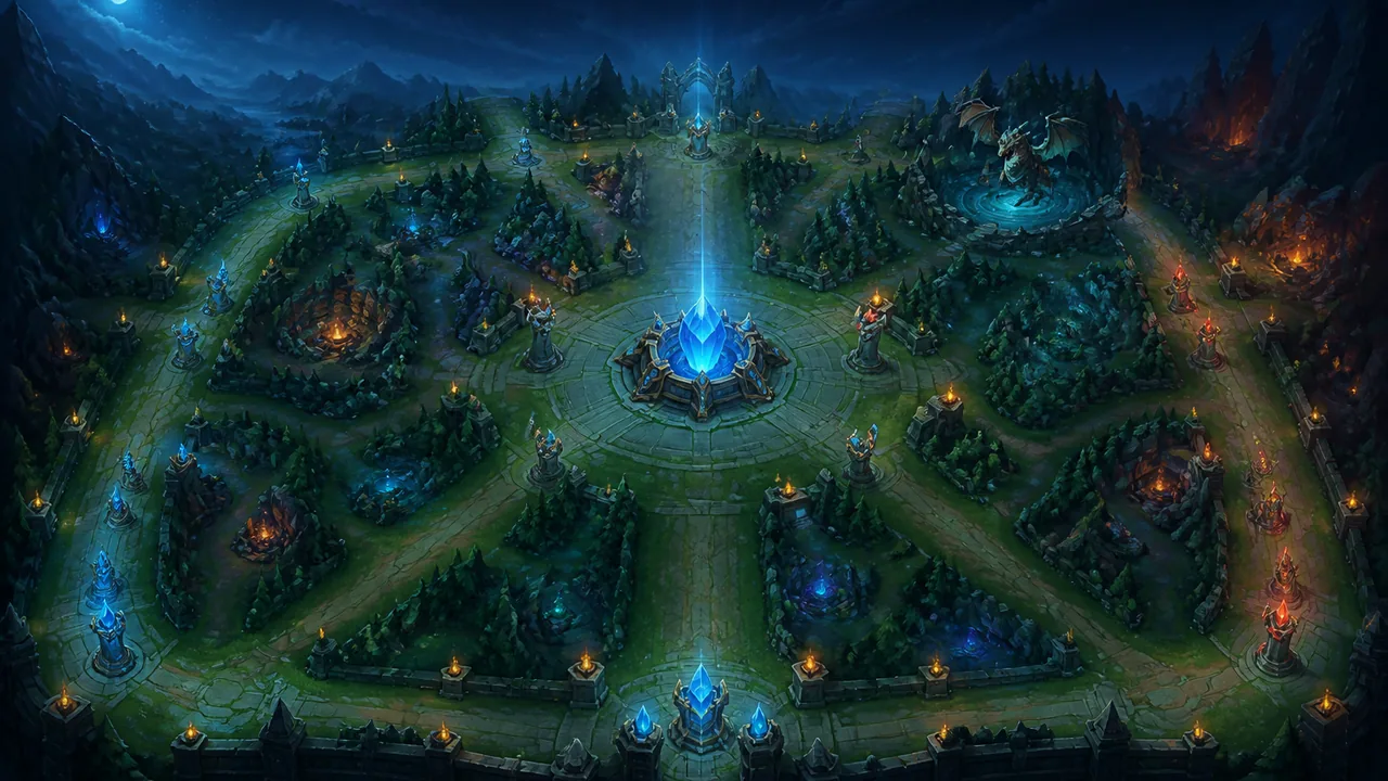 League of Legends guide art — Summoner’s Rift and power spikes on Windows PC