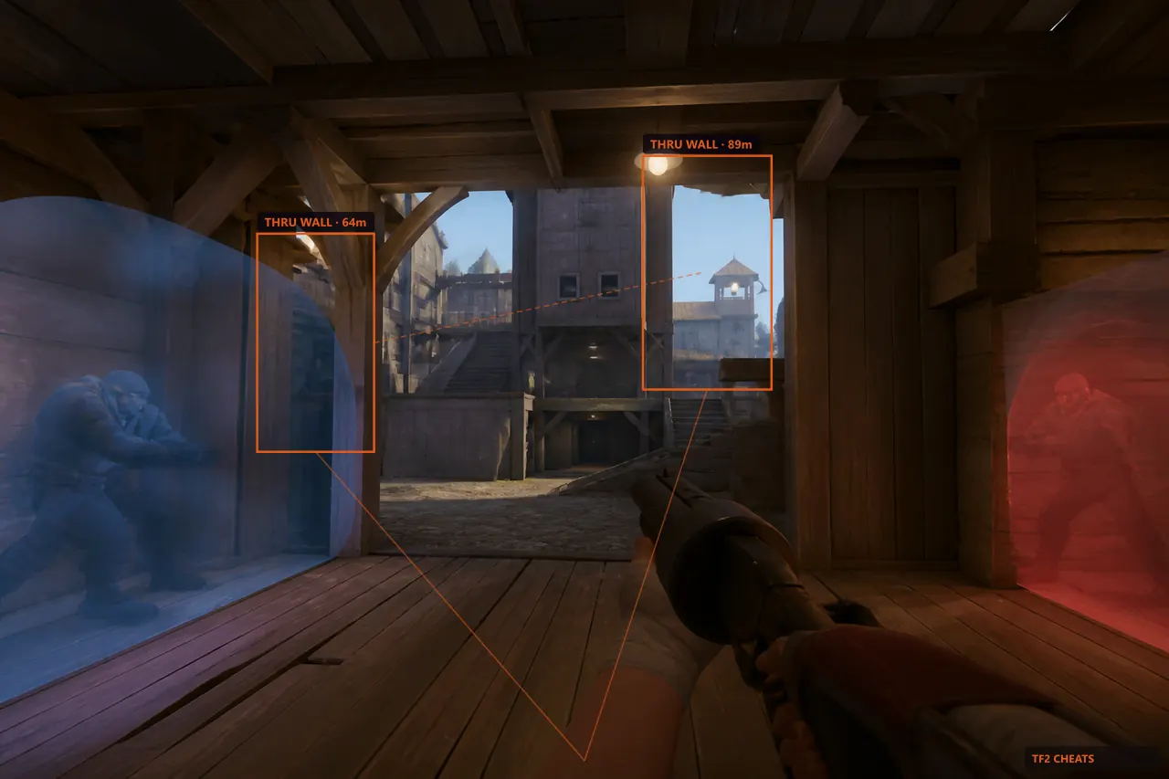 Wallhack outlines for RED and BLU players
